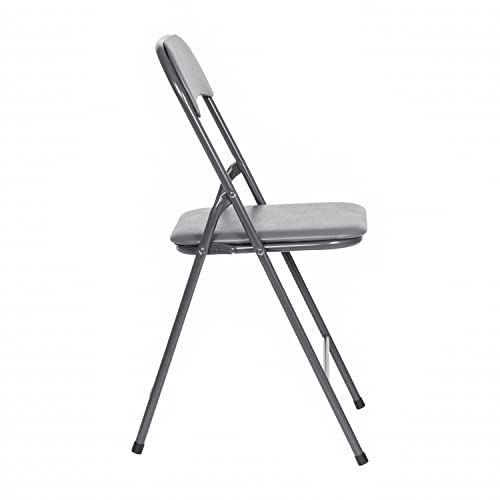 EMMA + OLIVER Gray Square Folding Card Table and Chairs Set for 4 Players | Lightweight, Easy Storage, Padded Top - color: Grey
