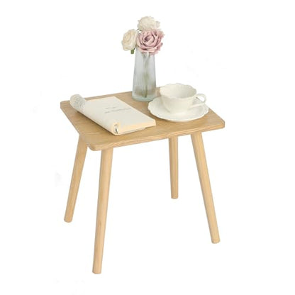 AWASEN Side Table, Small End Accent Table for Living Room Bedroom Office Small Spaces, Modern Wood Side Table Nightstand with Solid Wood, Easy Assembly, (Natural) - color: Natural