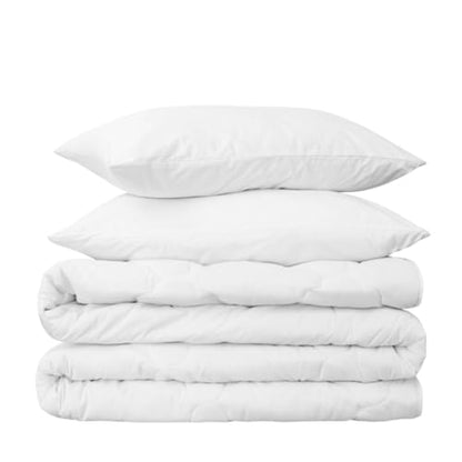 Peru Pima 285 Thread Count Percale Full/Queen Duvet Cover Set - 100% Peruvian Pima Cotton, 3 Piece (1 Cover, 2 Pillowcases) - Cooling, Crisp, Deep Pocket, Hotel Quality Bedding - White - color: White, size: Full/Queen