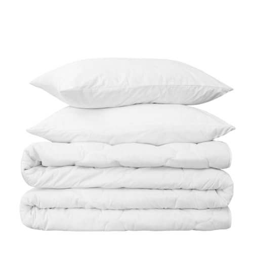 Peru Pima 285 Thread Count Percale Full/Queen Duvet Cover Set - 100% Peruvian Pima Cotton, 3 Piece (1 Cover, 2 Pillowcases) - Cooling, Crisp, Deep Pocket, Hotel Quality Bedding - White - color: White, size: Full/Queen