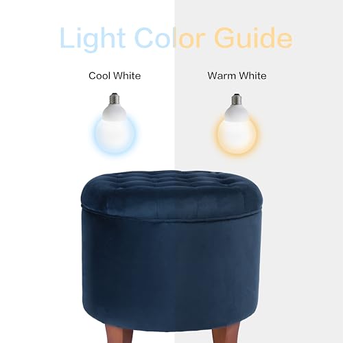 HomePop 19" Velvet Button Tufted Round Storage Ottoman - Navy - color: Navy
