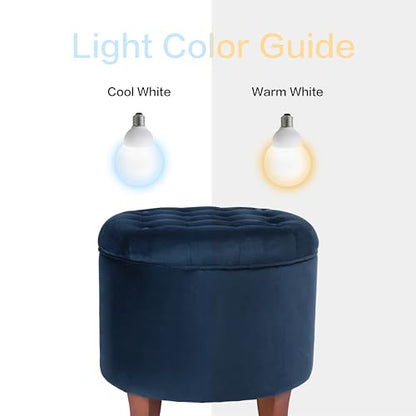 HomePop 19" Velvet Button Tufted Round Storage Ottoman - Navy Blue - color: Navy Blue