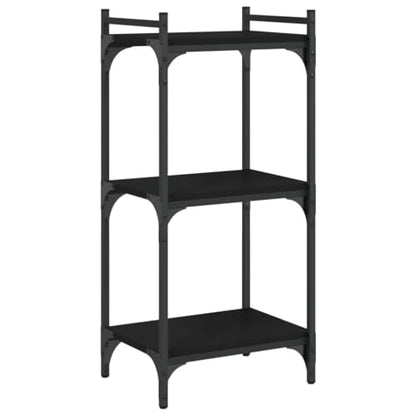 3-Tier Bookcase Industrial Bookshelf Storage Organizer for Books Display Rack with Metal Frame and Adjustable Feet, Black, 15.7 x 11.8 x 33.9 Inches - color: Black 2