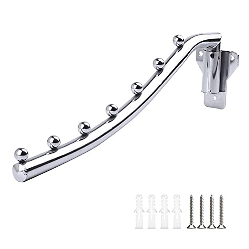 Wall Mounted Folding Clothes Hanger, Metal Wall Mount Garment Hook | Space Saver Clothed Hanging Hook with Swing Arm System Closet Storage Organizer Coat Hooks for Bathroom Bedroom Laundry Room - color: 7 Hanger 40CM