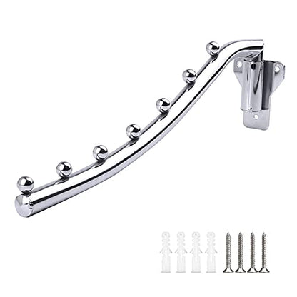 Wall Mounted Folding Clothes Hanger, Metal Wall Mount Garment Hook | Space Saver Clothed Hanging Hook with Swing Arm System Closet Storage Organizer Coat Hooks for Bathroom Bedroom Laundry Room - color: 7 Hanger 40CM