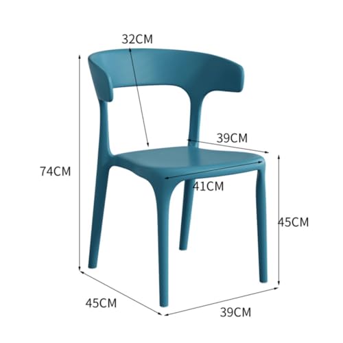 Stackable Dining Chairs with Backrest - Portable Plastic Bar Stools for Kitchen, Living Room, Patio & Restaurant - Space-Saving Design for Easy STO & Versatile Use - color: Orange