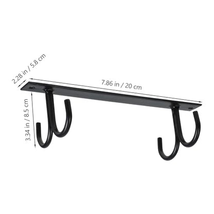 Wakauto Iron Kitchen Mug Rack 4-Hook Hanging Cup Holder Under Cabinet Coffee Mug Organizer with Iron Wire for Kitchen Storage and Cup Draining