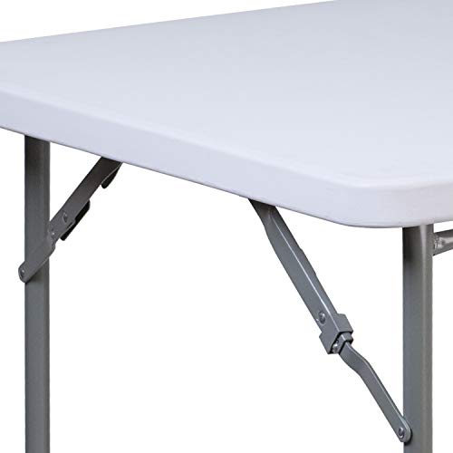 EMMA + OLIVER 2.81-Foot Square Granite White Plastic Card and Game Table | Lightweight, Easy Storage, Event and Banquet Table
