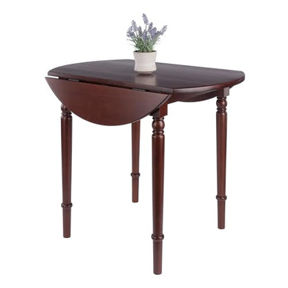 Winsome Sorella Round Double Drop Leaf Dining Table, Walnut - color: Walnut, size: Table