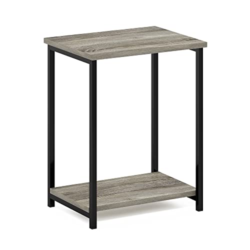 2-Tier Modern End Table with Metal Frame, Open Shelf Night Stand, Easy Assembly Side Table, Bedside Table, for Bedroom, Living Room, French Oak - color: French Oak, size: 2 Tier, Set of 1