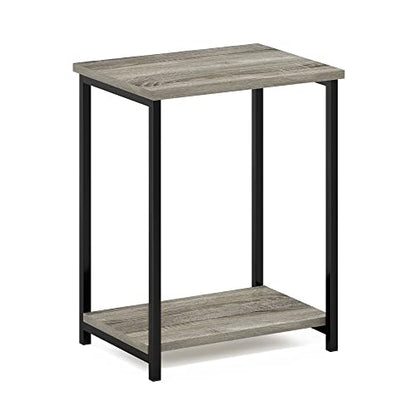 2-Tier Modern End Table with Metal Frame, Open Shelf Night Stand, Easy Assembly Side Table, Bedside Table, for Bedroom, Living Room, French Oak - color: French Oak, size: 2 Tier, Set of 1