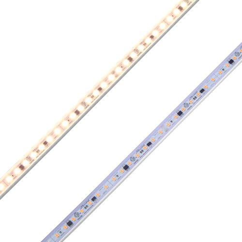 Maxxima 48 in. Hardwired LED Under Cabinet Strip Light, 1840 Lumens, 3000K | Warm White, Kitchen and Living Room 120V White Cove Lighting, No Power Supply Needed - size: 48 Inch