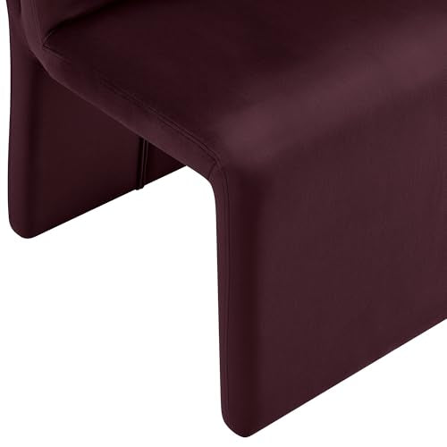 Modway Emory Upholstered Dining Side Chair in Mulberry - Single Armless Slipper Chair - Padded Performance Velvet Accent for Dining Room, Kitchen - color: Mulberry