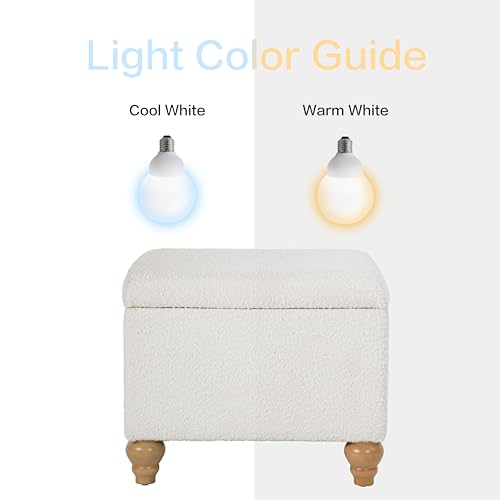 HomePop 22" Medium Rectangular Storage Ottoman - Cream Boucle - color: Cream Boucle