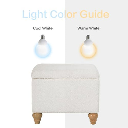HomePop 22" Medium Rectangular Storage Ottoman - Cream Boucle - color: Cream Boucle