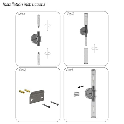 8000mAh Wireless Wall Sconces with Remote Control 3000K, Gold, 20.5 Inch | Battery Operated Wall Sconce Set of 2 with Timer, Rechargeable Dimmable Wall Lights for Living Room Bedroom Hallway Entryway - color: Gold(Clear Tubular Lampshade)