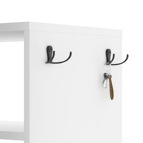 Tall Shoe Rack, 9 Tiers Large Shoe Cabinet with Fabric Drawers, Holds up to 44 Pairs, Modern Entryway Shoe Shelves Organizer with 21 Open Cubbies, Wooden Shoe Rack for Closet, Hallway, White