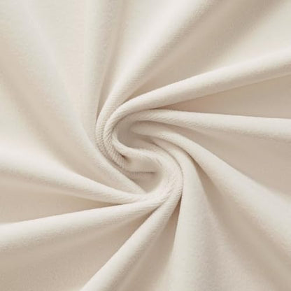 Joydeco Velvet Curtains White Blackout Curtains Thermal Insulated 63 inches Long Window Curtains Super Soft Room Darkening Drapes for Bedroom Living Room Elegant Rod Pocket 2 Panels Cream White - color: Rod Pocket | Cream White, size: 52"W x 63"L (Pack of