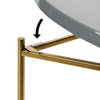 Kate and Laurel Ulani Modern Nesting Side Table, Set of 2, Gray and Gold, Sophisticated Glam End Tables for Storage and Display - color: Gray/Gold