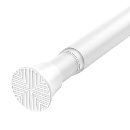 Tension Rods 23-48Inch Tension Curtain Rod Adjustable Curtain Rods | no Drilling White Tension Rods for Windows Spring rods for Doorway,Closet,Windows - color: White, size: 23" to 48"-1Pcs