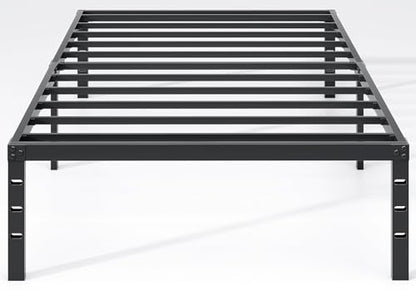 NEW JETO Metal Bed Frame,Twin Size Bed Frame with Storage Space,14 Inch | Heavy Duty Sturdy Mattress Foundation,Easy Assembly,No Box Spring Needed, Black - size: Twin, style: 14 Inch