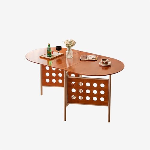 Extendable Drop Leaf Table,Versatile Collapsible Extension Table,Easy to Assemble,for Small Spaces Dining Room Kitchen.(Walnut) - color: Walnut