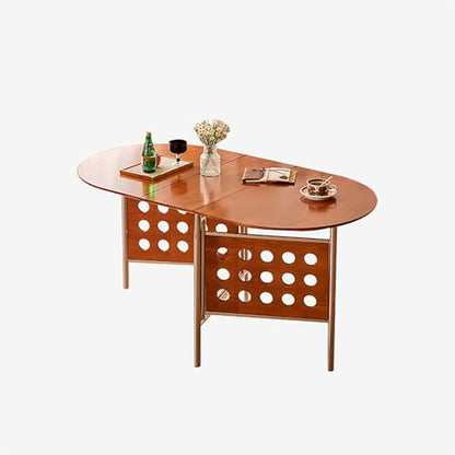 Extendable Drop Leaf Table,Versatile Collapsible Extension Table,Easy to Assemble,for Small Spaces Dining Room Kitchen.(Walnut) - color: Walnut