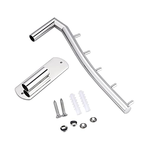 Wall Mounted Wall Folding Clothes Hanger Rack, Detachable Sturdy Swing Arm Coat Hanger Stainless Steel Clothes Hook, Laundry Room Space Saving Clothing Hanging System Heavy Bathrooms Rack Towel Hanger - color: Black, size: Black-Hooks