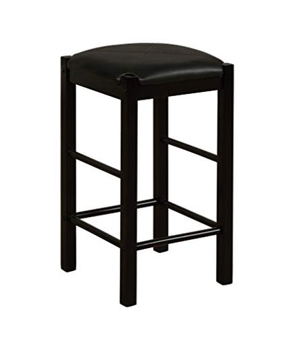Space Saving Design, Black Finish, Faux Leather Seats, 36 Inch Counter Height Table - color: Black
