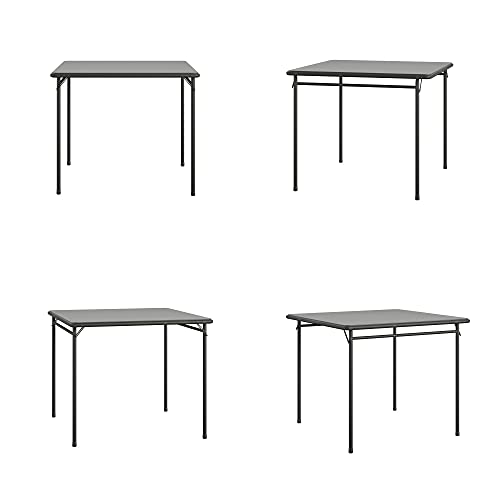 COSCO 34" Square Vinyl Top Folding Card Table, Black - color: Black