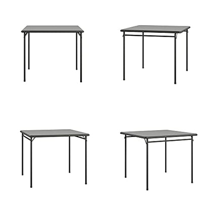 COSCO 34" Square Vinyl Top Folding Card Table, Black - color: Black