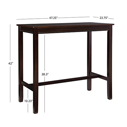 Linon Claridge Walnut 42 inch Height Bar Table - color: Walnut, size: Bar Height