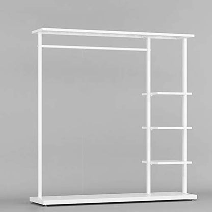 Heavy Duty Garment Rack with Shelves - Clothing Storage Unit for Commercial and Household Use, Standing Shelving for Organized Clothes - size: 150*40*155cm