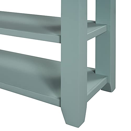 Modern Console Table, Wood Sofa Table with 3 Drawers and 2 Shelves, Sideboard Buffet Table for Entryway/Living Room/Bedroom/Hallway (Green) - color: Green