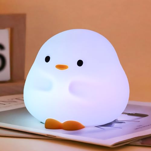Rytinazzz Duck Night Light, Color Changing Mode & 50-Hour Battery, Squishy Silicone Lamp for Kids Room, USB Rechargeable with Timer, Mothers Day Gifts - color: Colorful Duck