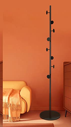 Coat Tree Freestanding, Metal Coat Rack Tree with 8 Hooks, Free Standing Hanger for Hats Scarves Purses Umbrellas, Coat Stands with Stable Base for Entryway Bedroom, Black - style: 8 hooks