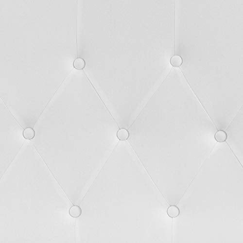 EMMA + OLIVER White King Tufted Headboard | Adjustable Bed Rail Slots, Fabric Upholstered - color: White, size: King