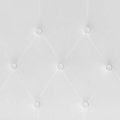 EMMA + OLIVER White King Tufted Headboard | Adjustable Bed Rail Slots, Fabric Upholstered - color: White, size: King