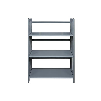 Casual Home 3-Shelf Folding Stackable Bookcase (27.5" Wide)-Slate Gray - color: Slate Gray, size: 3-Shelf Stackable
