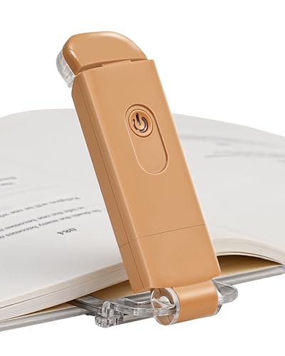 DEWENWILS Rechargeable LED Clip on Book Light for Reading in Bed Mocha | Warm White, Brightness Adjustable, Flexible Lighting Angle, Compact & Lightweight for Bookworms, Kids, Adults - color: Mocha Mousse
