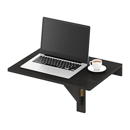 Furinno Hermite Wall Mounting Folding Table, Espresso - color: Espresso