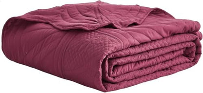 DaisyHuang Bedspread - Full Size Bedding Cover - Modern & Contemporary Coverlet Set, Real Stitching, Reversible, Lightweight, 5 Piece, Burgundy - color: Burgundy, size: Full(96"x110")