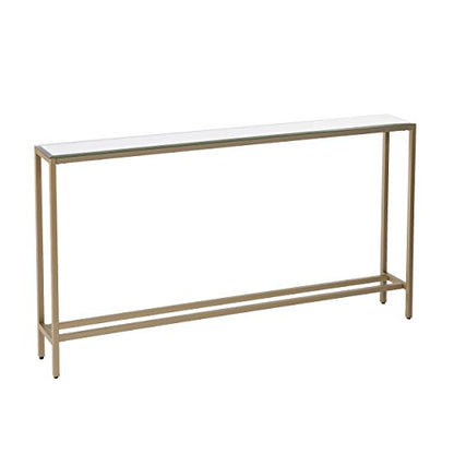 SEI Furniture Darrin Narrow Mirrored Top Console Table, 56", Metallic Gold - size: 56"