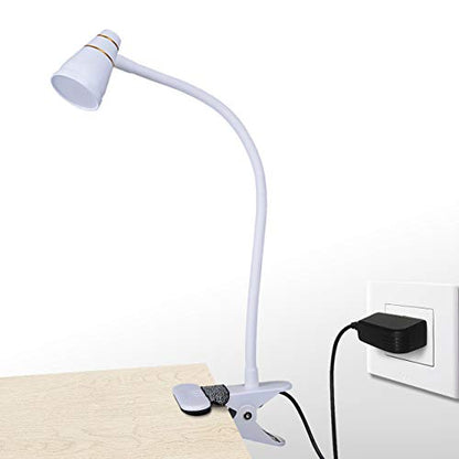 LED Clip Desk Lamp, Headboard Light with Strong Clamp, Bed Reading Light with 3000k-6500K Adjustable Color Temperature Options for Brighter Illumination (Milky White) - color: Milky White