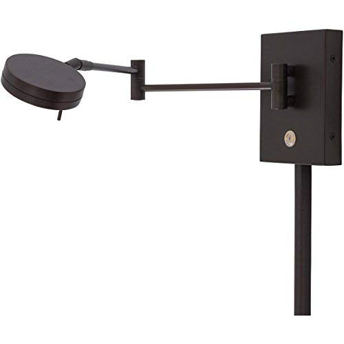 GEORGE KOVACS P4308-647 George's Reading Room LED Swing Arm Wall Lamp, 1-Light, 8 Total Watts, 6.25-in H x 13.75-in W, Copper Bronze Patina - color: Copper Bronze Patina