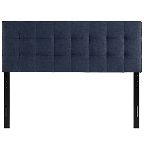 Modway Lily Tufted Linen Fabric Upholstered King Headboard in Navy - color: Navy, size: King