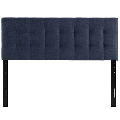 Modway Lily Tufted Linen Fabric Upholstered King Headboard in Navy - color: Navy, size: King