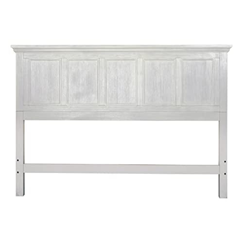 OSP Home Furnishings Farmhouse Basics King Headboard Only, Rustic White Finish - size: King