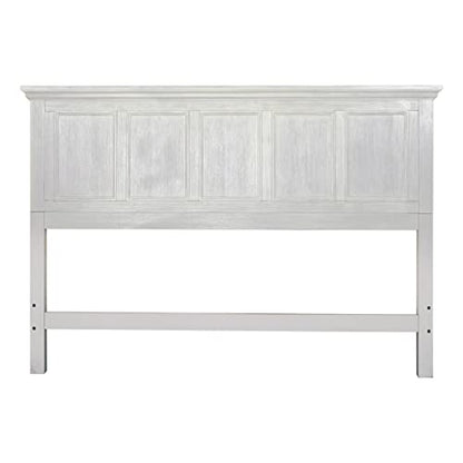 OSP Home Furnishings Farmhouse Basics King Headboard Only, Rustic White Finish - size: King