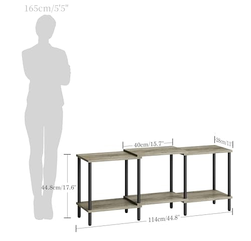 TV Stand, Entertainment Center, Industrial TV Media Console Table with Open Storage Shelves, 2 Tier TV Cabinet for Living Room, Bedroom LTS107Q - color: Light Oak